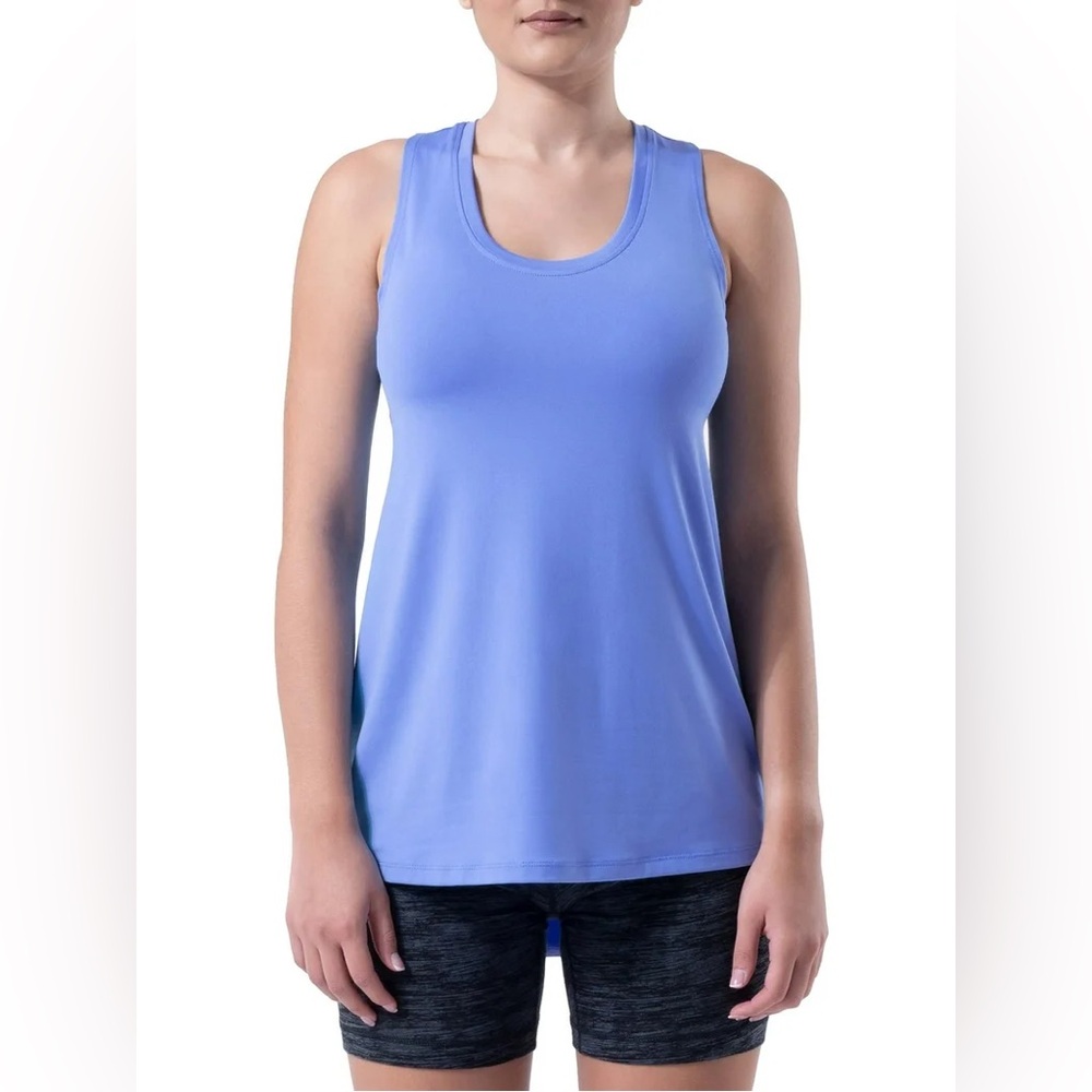 Women's Core Active Racerback Tank. Color: cabana swim